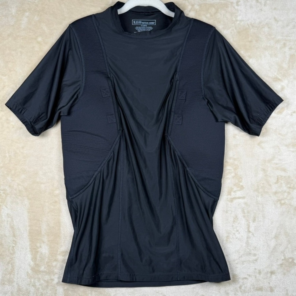 5.11 Tactical Series Holster Shirt Mens XL Black Concealed Carry Compression Tee